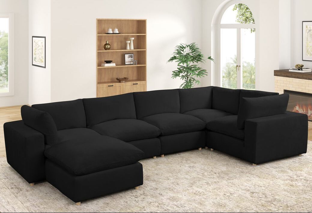 XLCLOUD BEIGE2 Sectional + Ottoman Set XLCLOUD BLACK2 Sectional + Ottoman Set