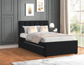 MAYA - Black Twin platform bed w/ Trundle