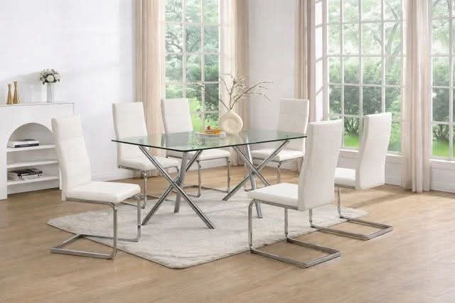 D201 Glass Table + 6 chairs