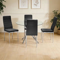 D106-black-glass table +4 chairs D107-gray-glass table + 4 chairs           D108-white-glass table + 4 Chairs