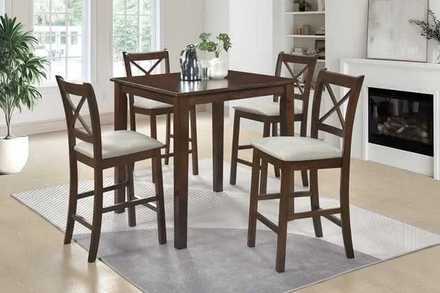 Tahoe - Cappuccino - beige Pub Table + 4 Chairs