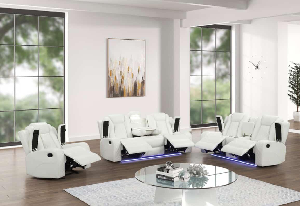 Luz White - 3PC Reclining Set
